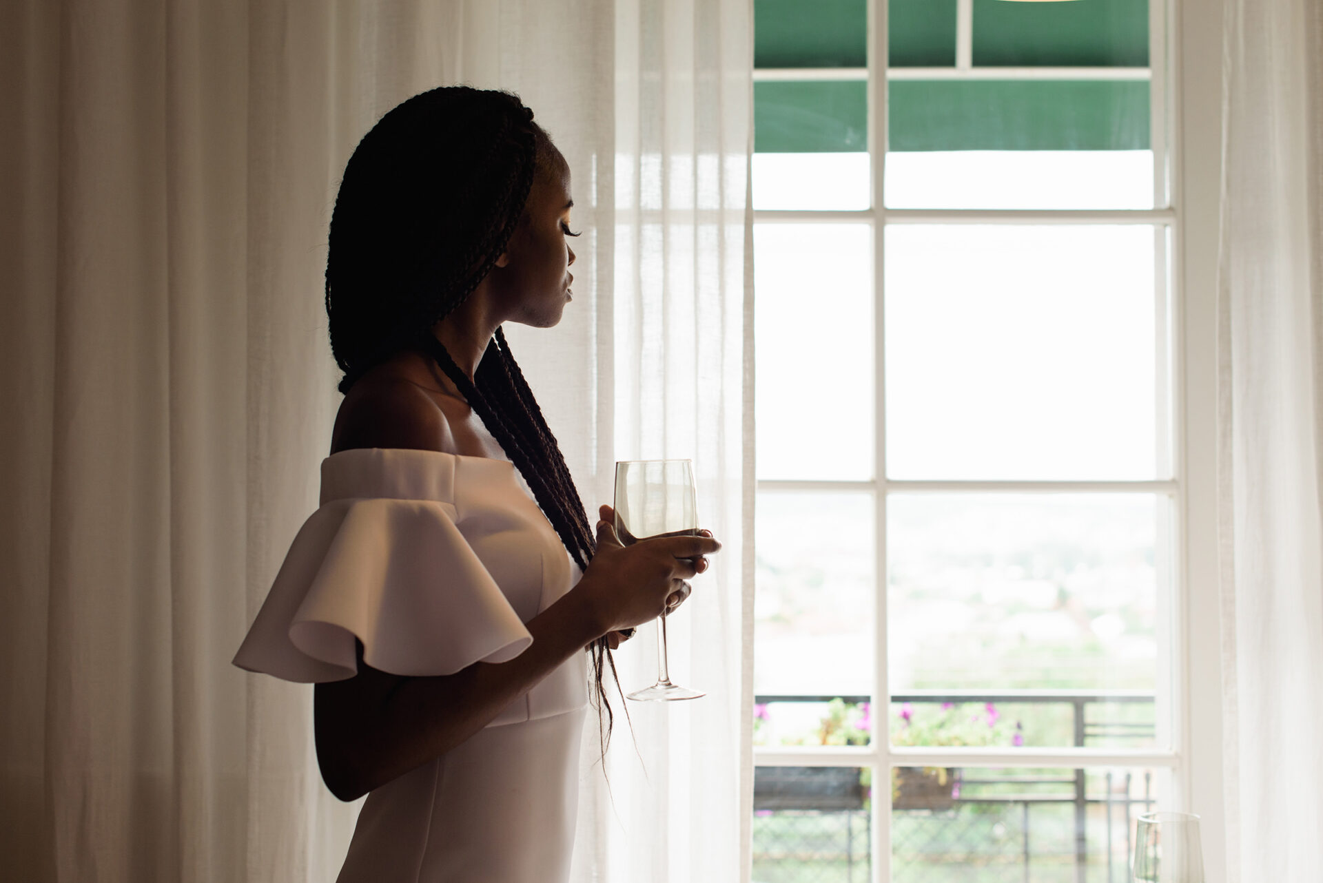 Charming,,touching,,tender,,beautiful,african,woman,in,restaurant,staying,in